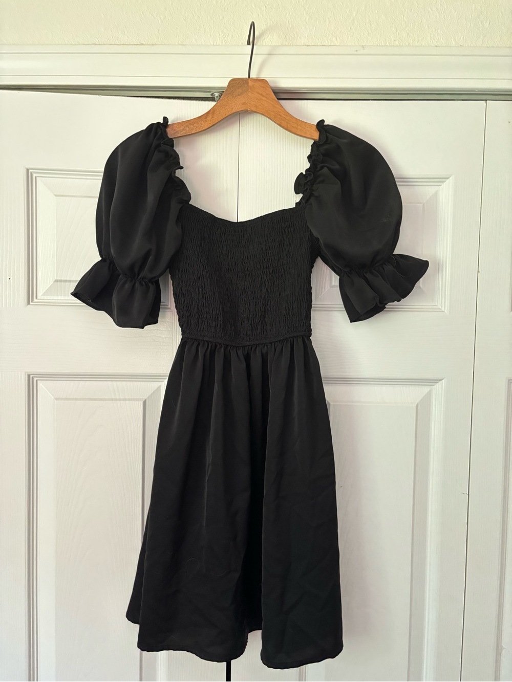 SHEIN Black Dress with Puff Sleeves
